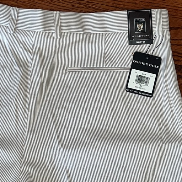 Oxford  golf striped stretch shorts 36 size - Picture 4 of 8